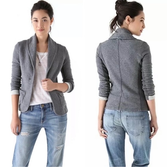 James Perse Shawl Collar Gray French Terry Blazer 1 Small ASO Spencer PLL Office - Picture 9 of 11